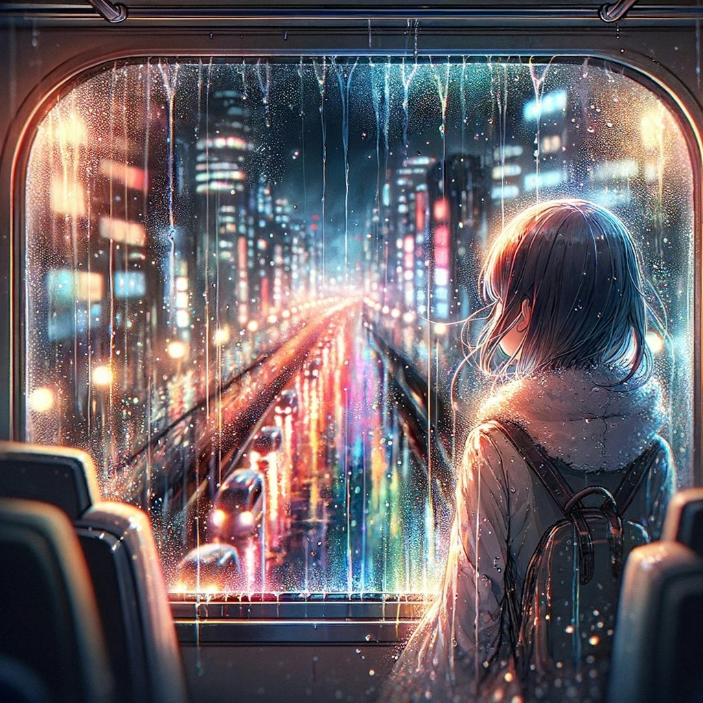 雨の夜の都会