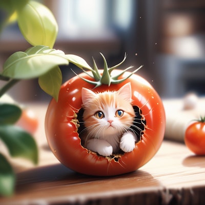 ミニトマト猫
