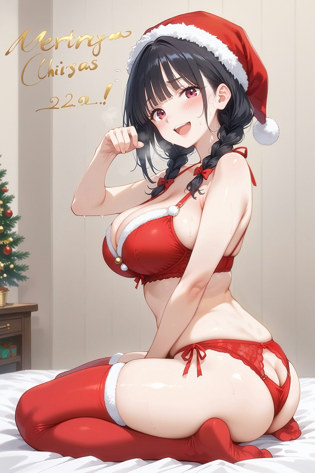 クリスマスランジェリー着てみたよ