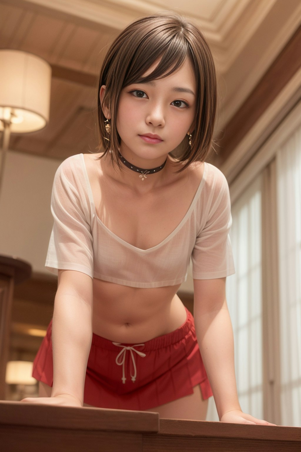 ホテルのロビーで3