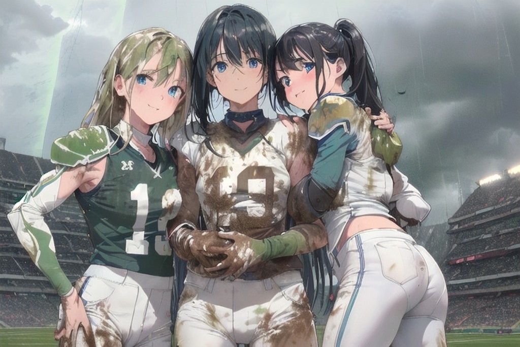 🏈泥まみれの女子アメフト 55