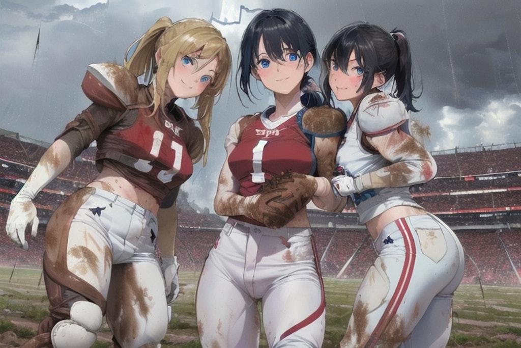 🏈泥まみれの女子アメフト 55