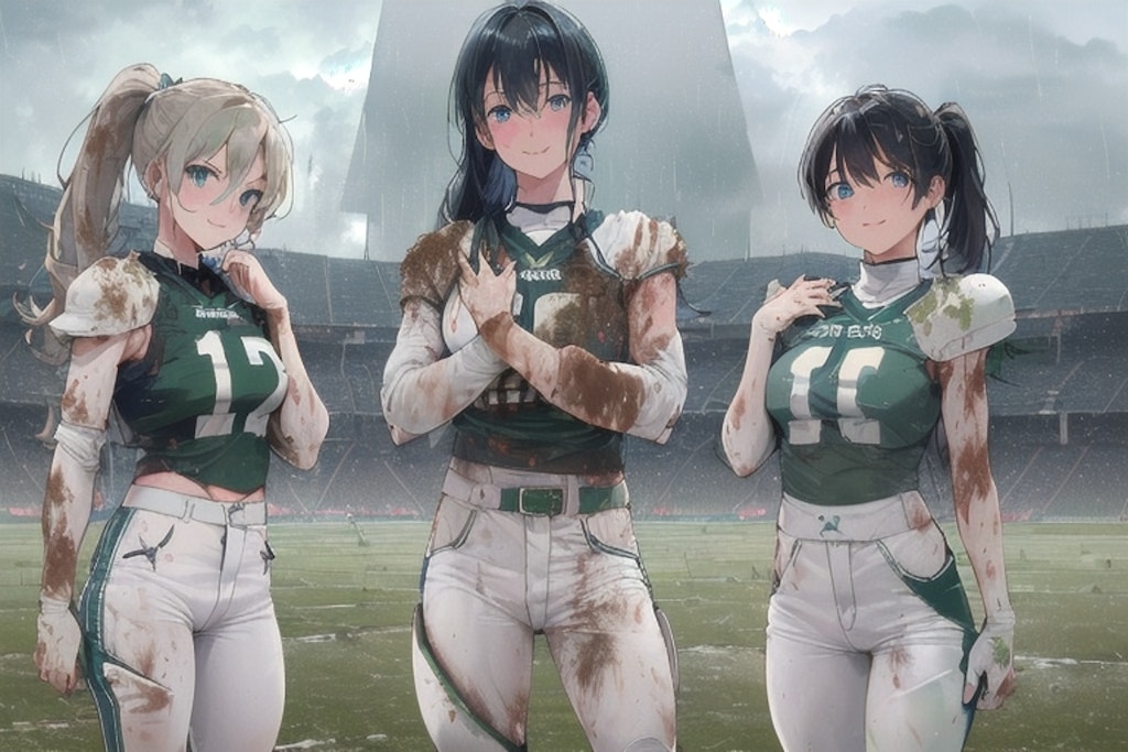 🏈泥まみれの女子アメフト 55