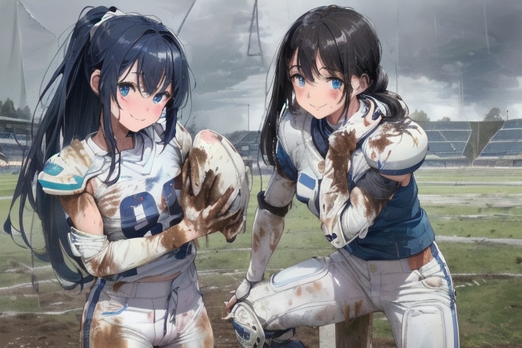 🏈泥まみれの女子アメフト 55