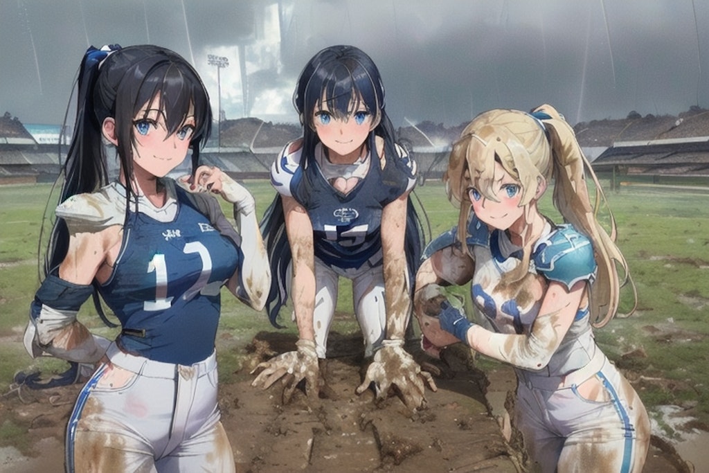 🏈泥まみれの女子アメフト 55