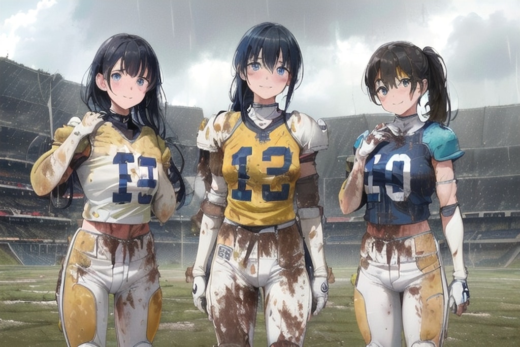 🏈泥まみれの女子アメフト 55