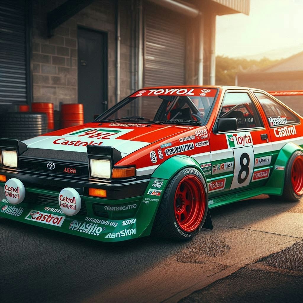 カストロールカラーAE86ラリーカー