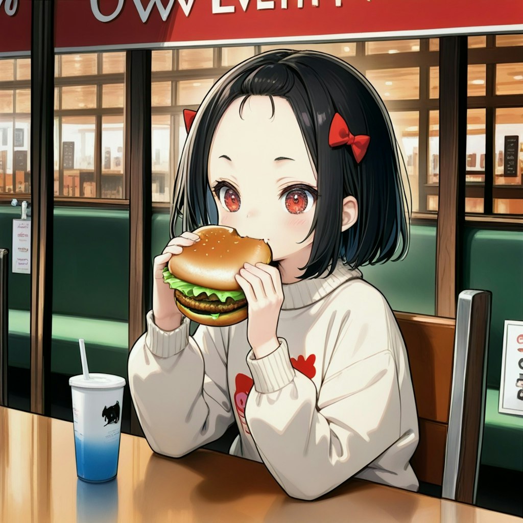 でっかいバーガーを食す