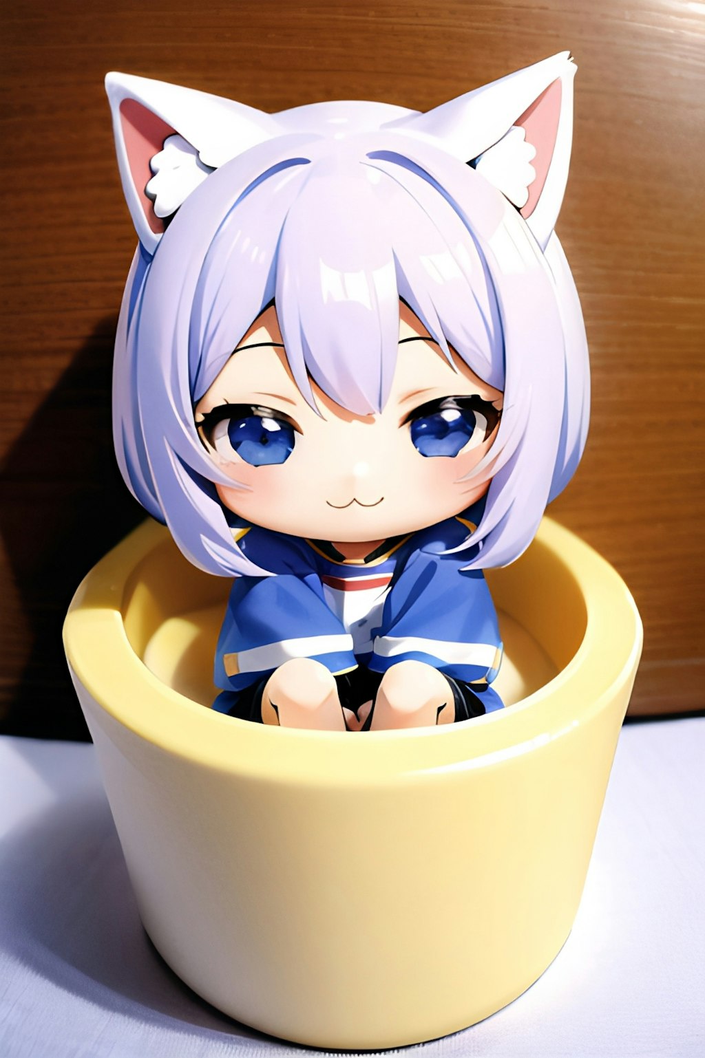 ちびキャラ　猫耳娘　フィギュア風。