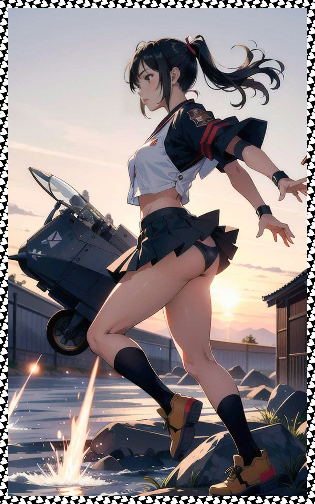 軍服＋スカート　Military uniform + skirt