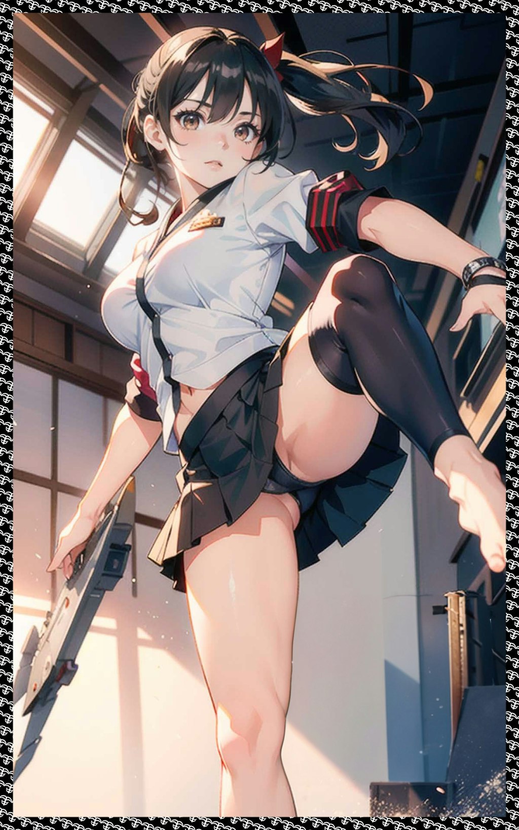 軍服＋スカート　Military uniform + skirt