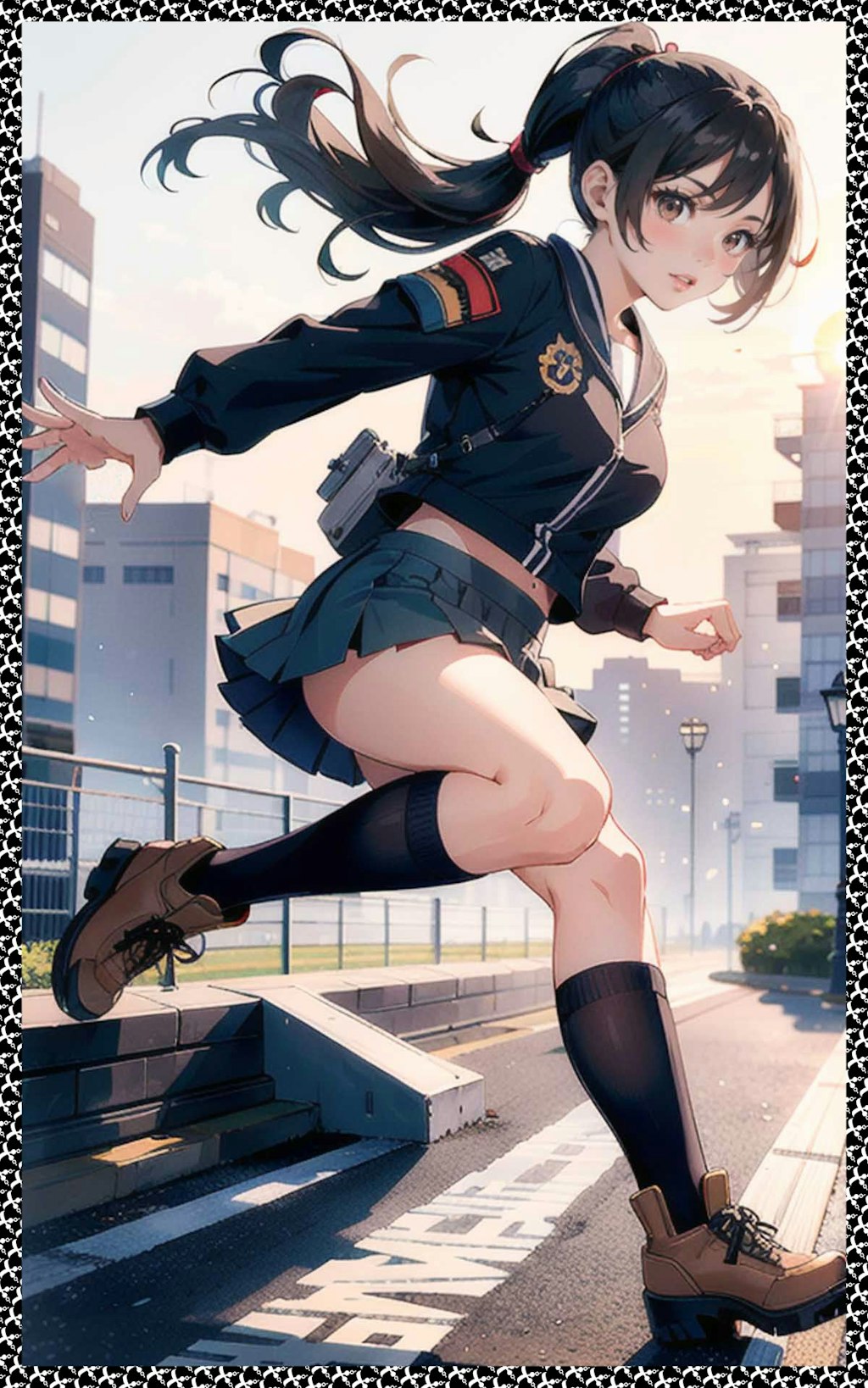 軍服＋スカート　Military uniform + skirt