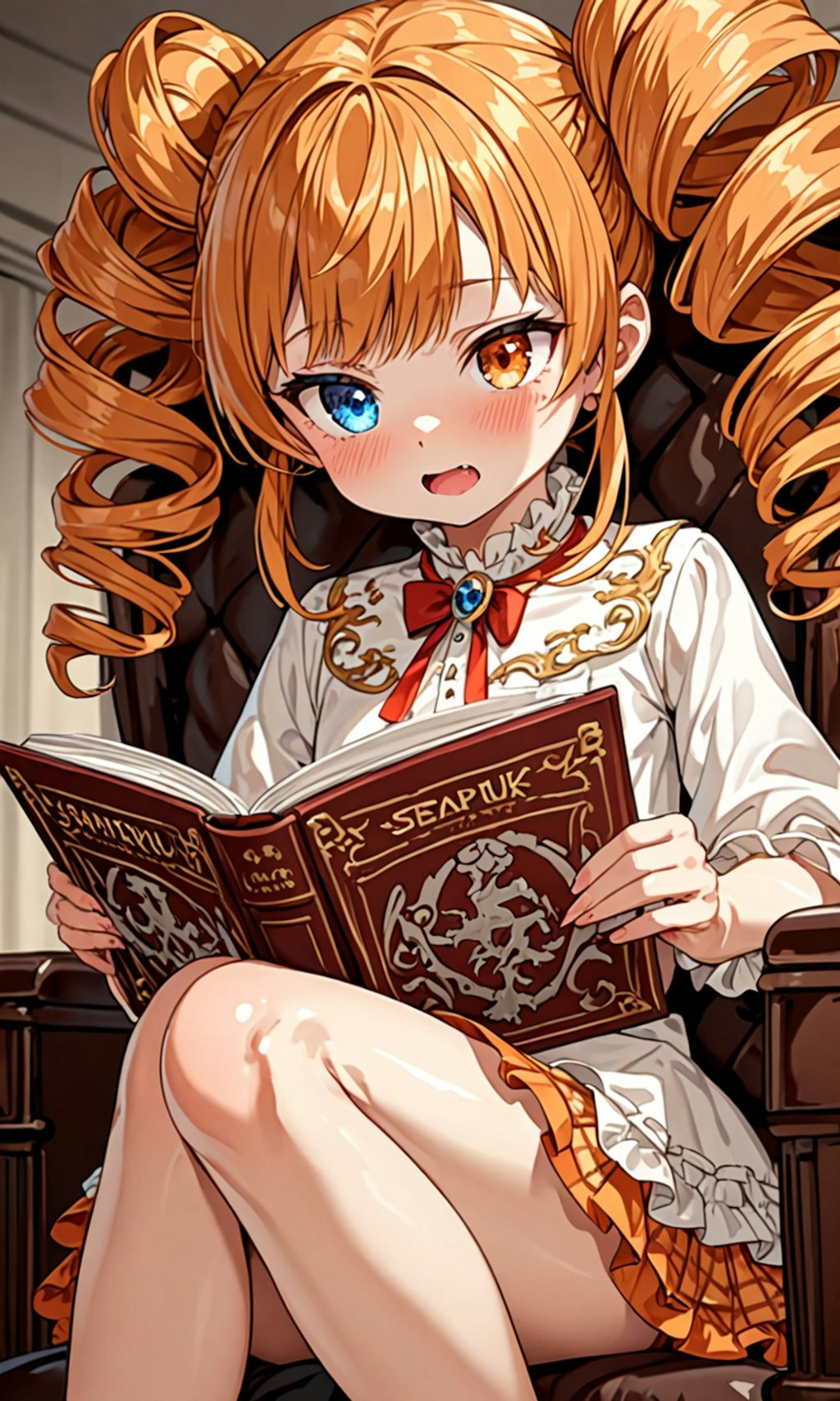 大人な本を読むメリッサちゃん