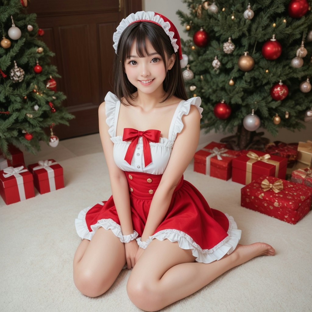 女の子座り（クリスマスバージョン）