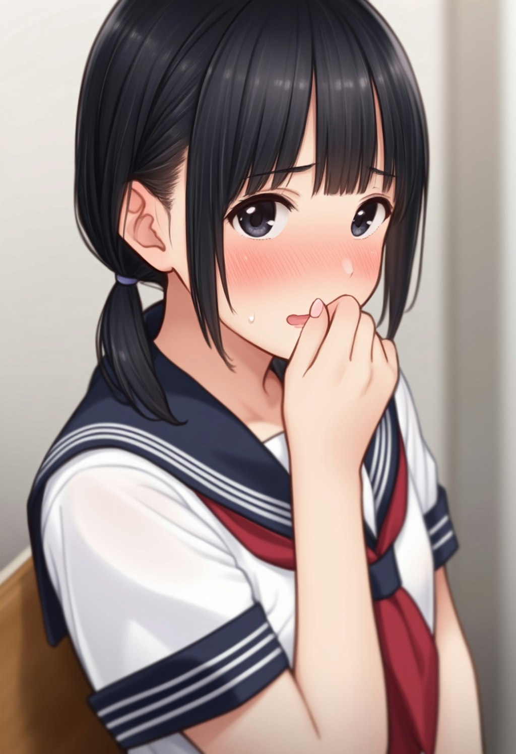 恥じらう仕草 セーラー服
