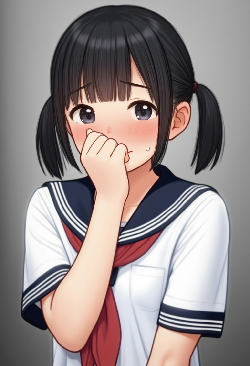 恥じらう仕草 セーラー服