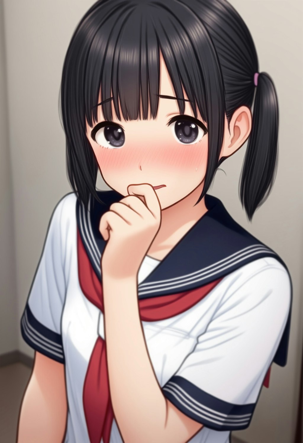 恥じらう仕草 セーラー服