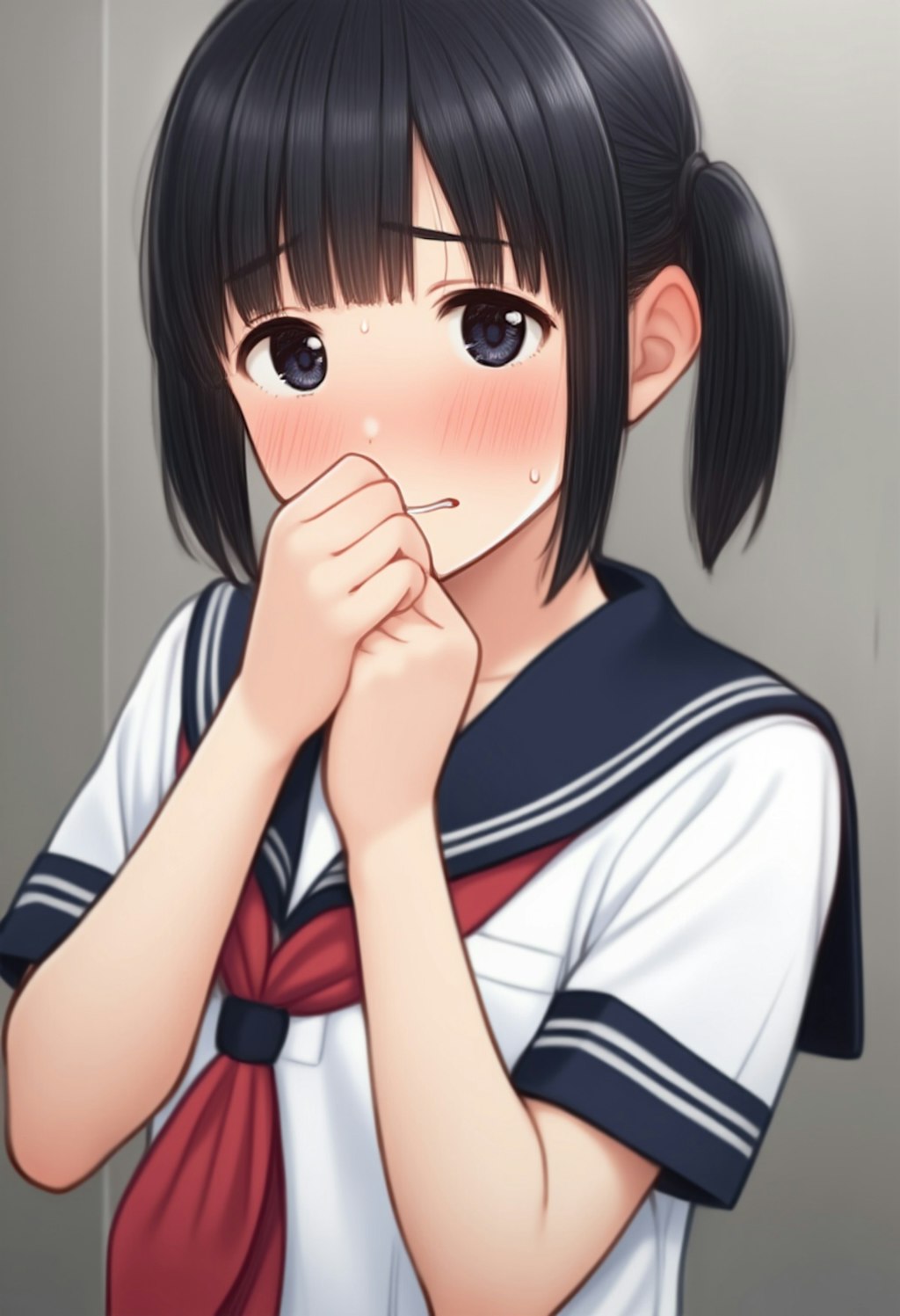 恥じらう仕草 セーラー服