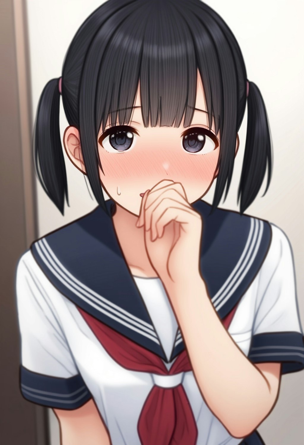 恥じらう仕草 セーラー服