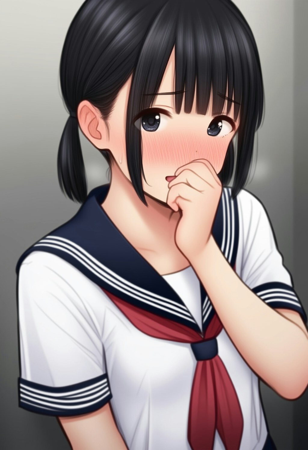 恥じらう仕草 セーラー服