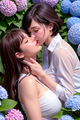 紫陽花の匂いがするキス