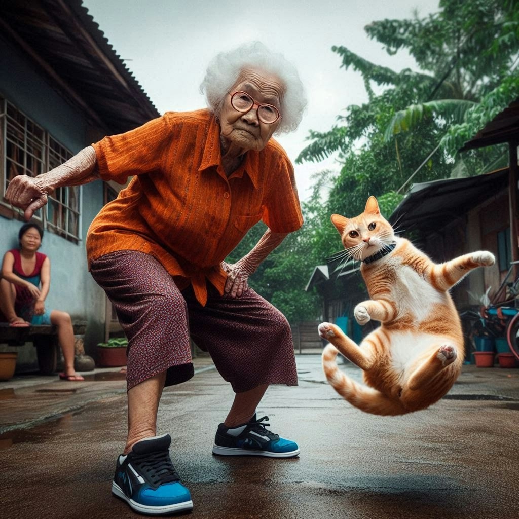 おばあちゃんと猫