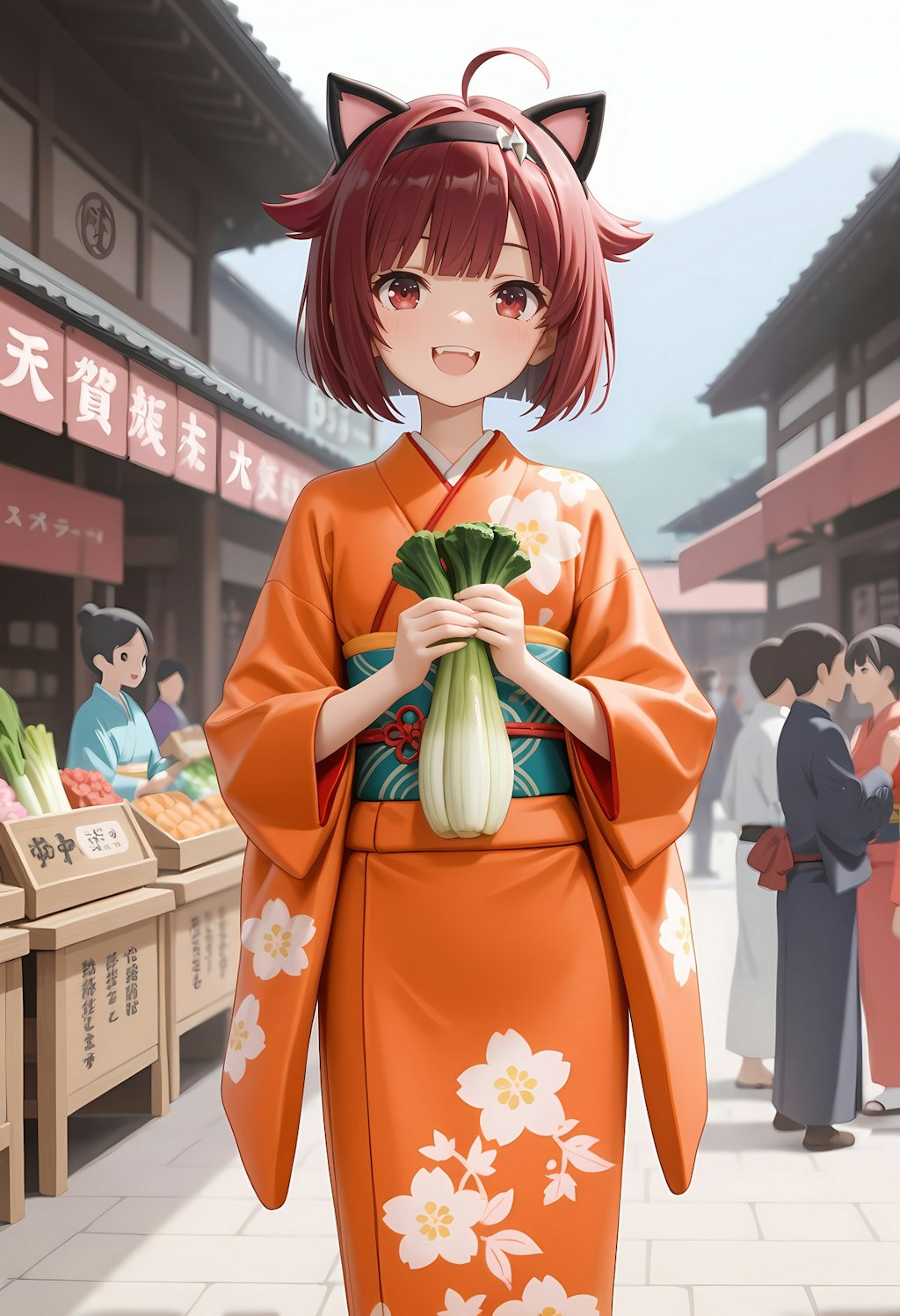 八百屋の看板娘にゃ🥕