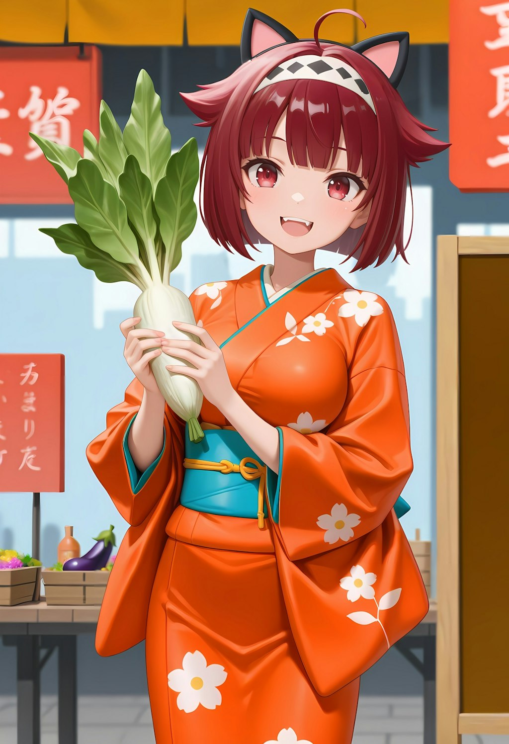八百屋の看板娘にゃ🥕