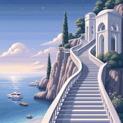 海辺の階段
