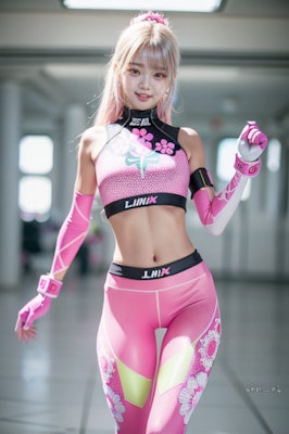 AI art - (( ピンクのレギンス  )) Pink leggings