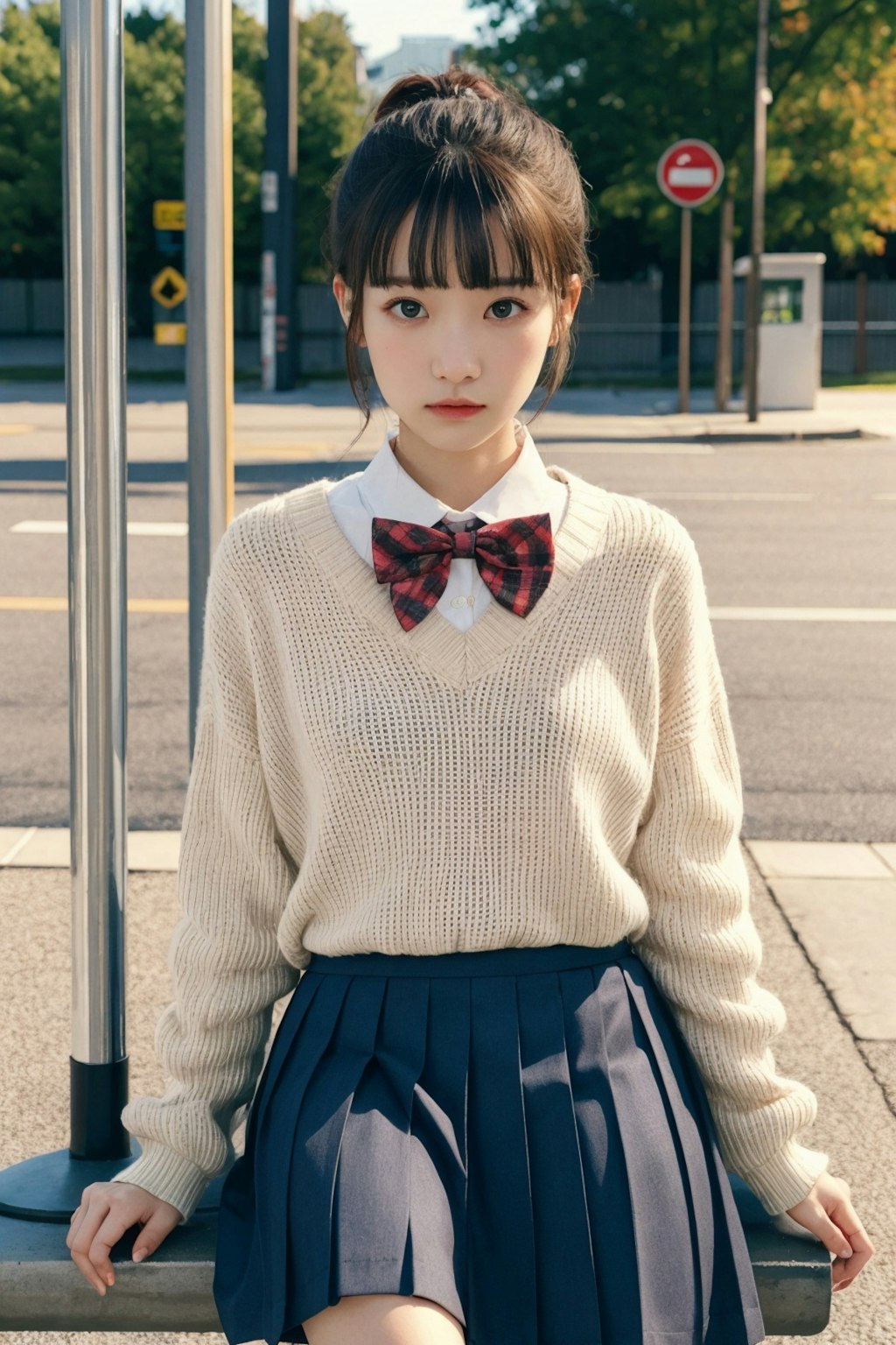 Bus stop girl #2　女生徒シリーズ