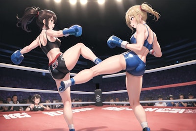 キックボクシング少女 対戦2