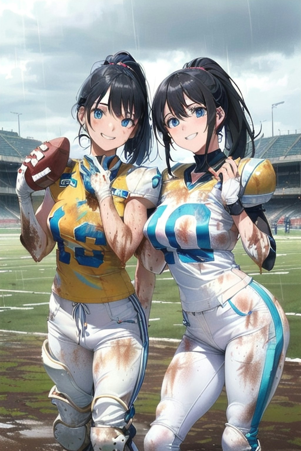 🏈泥まみれの女子アメフト 64