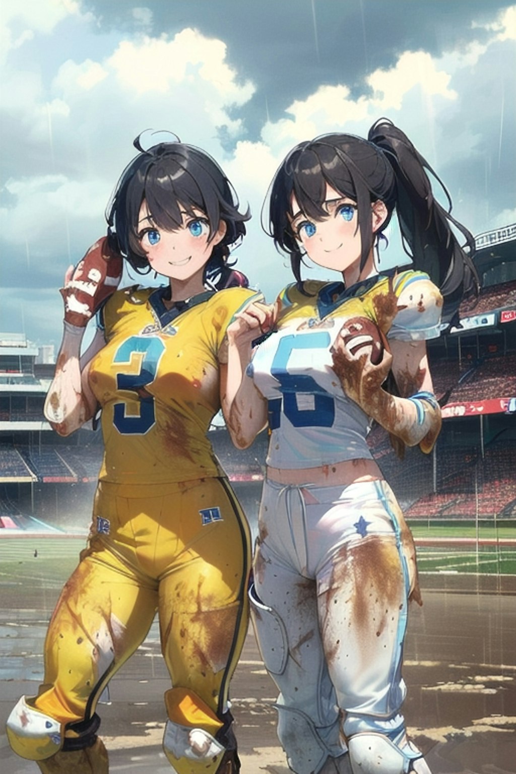 🏈泥まみれの女子アメフト 64