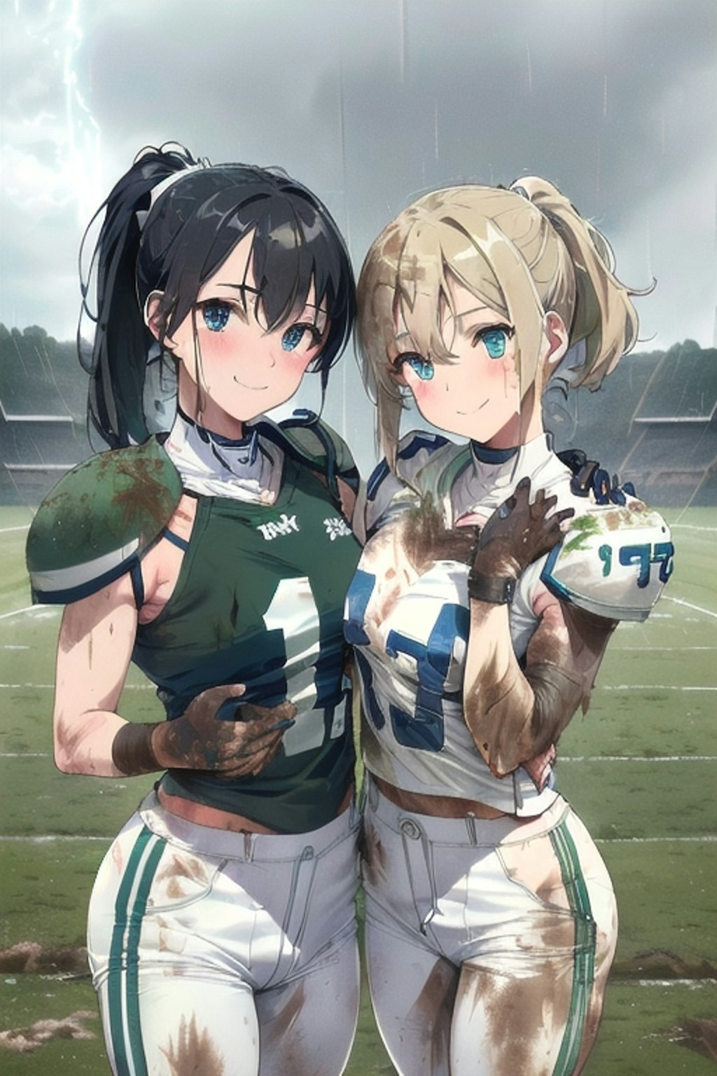 🏈泥まみれの女子アメフト 64