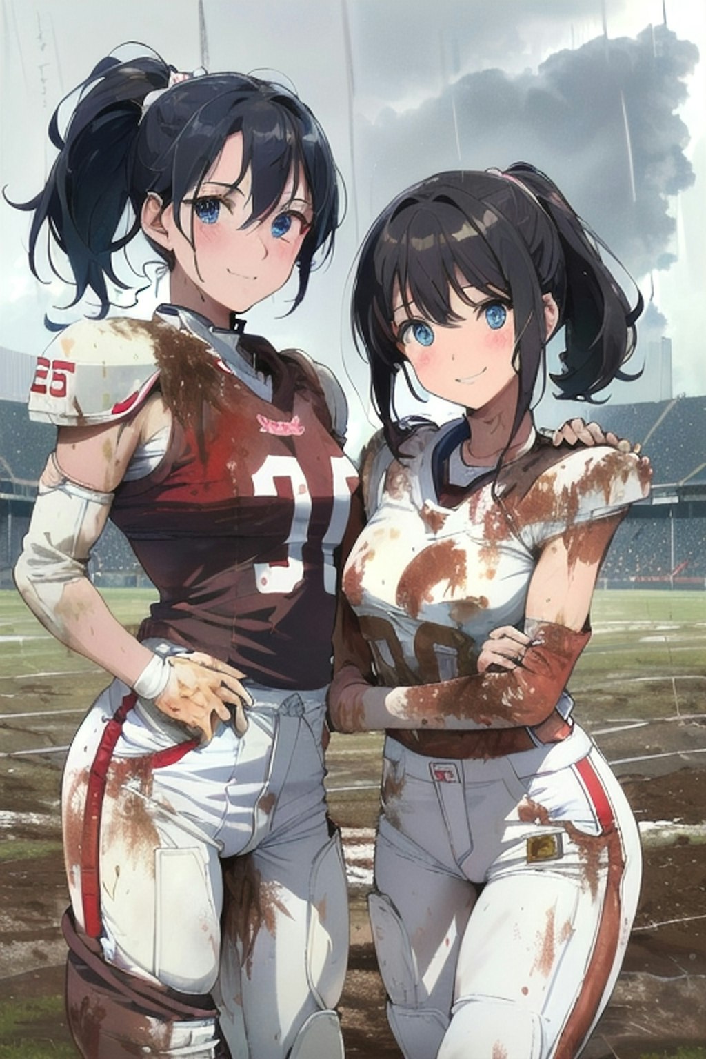 🏈泥まみれの女子アメフト 64