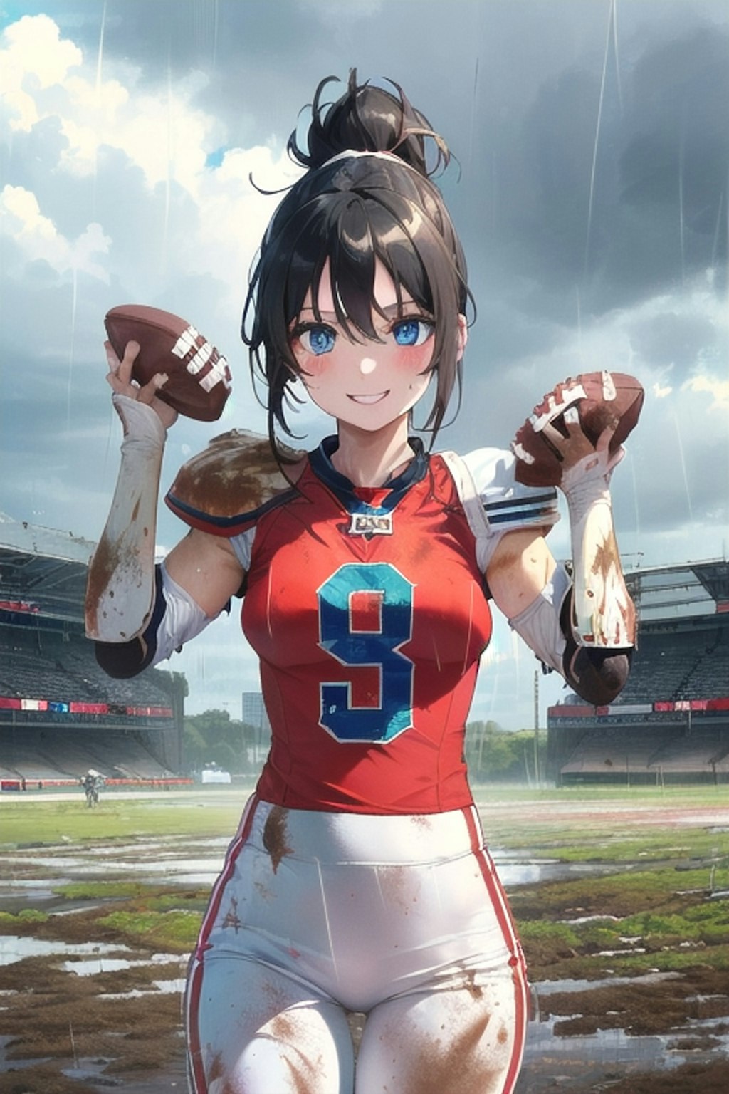 🏈泥まみれの女子アメフト 64