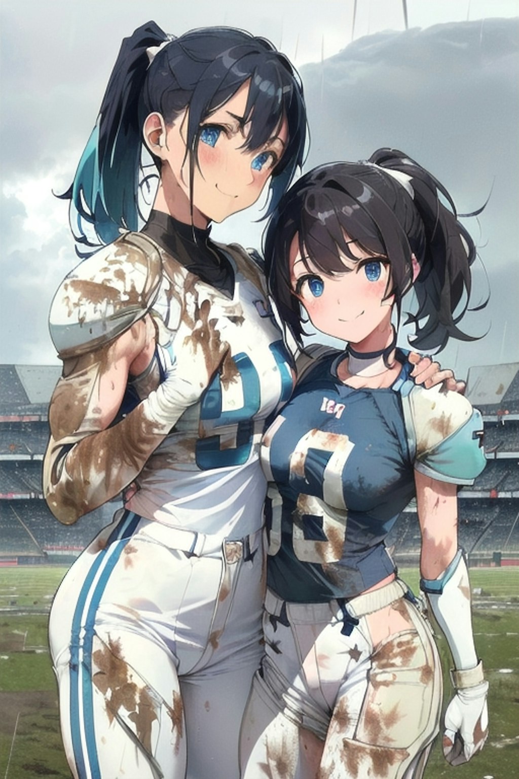 🏈泥まみれの女子アメフト 64