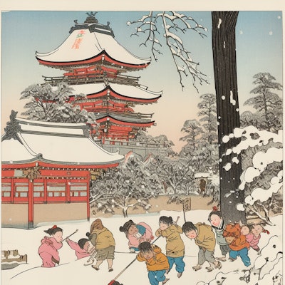 日本の冬の古き良き風景