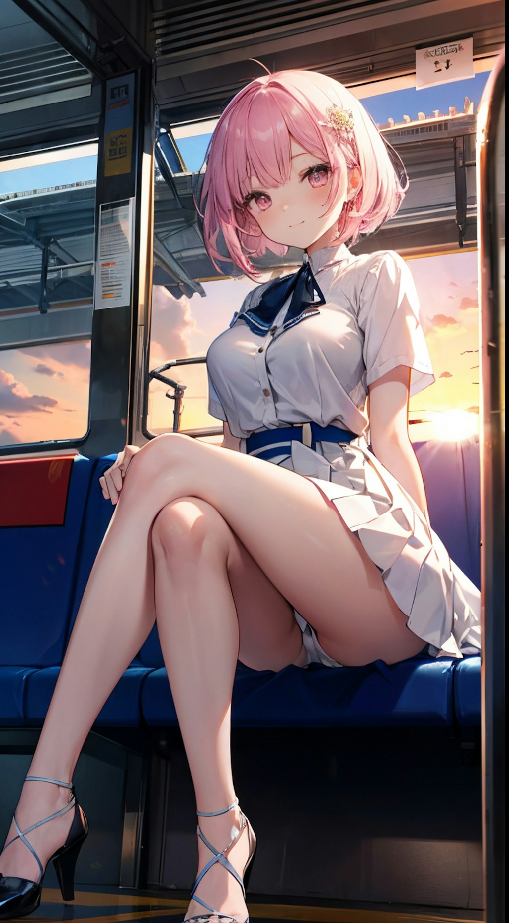 桃髪電車娘