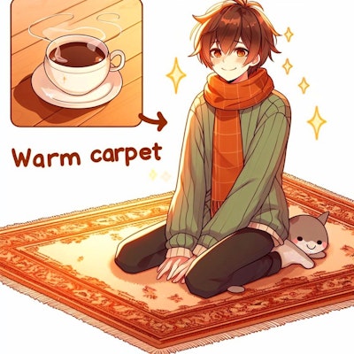 少年と暖かいカーペット★(2枚)