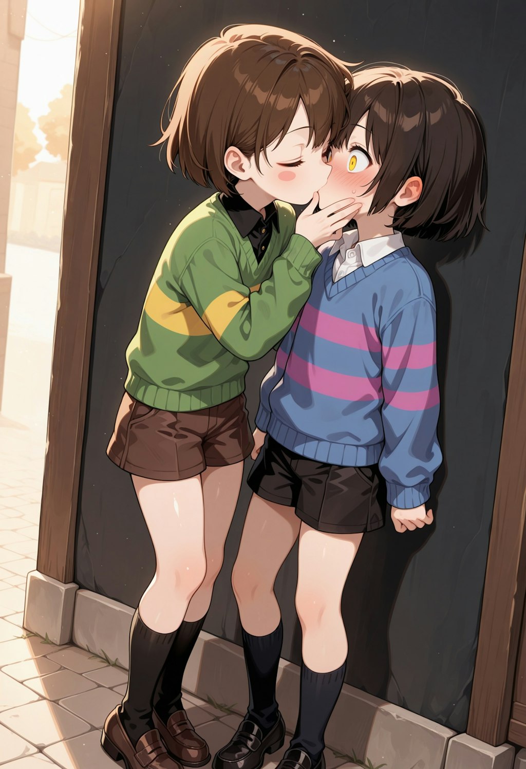 フリスクにサプライズキスするキャラちゃん