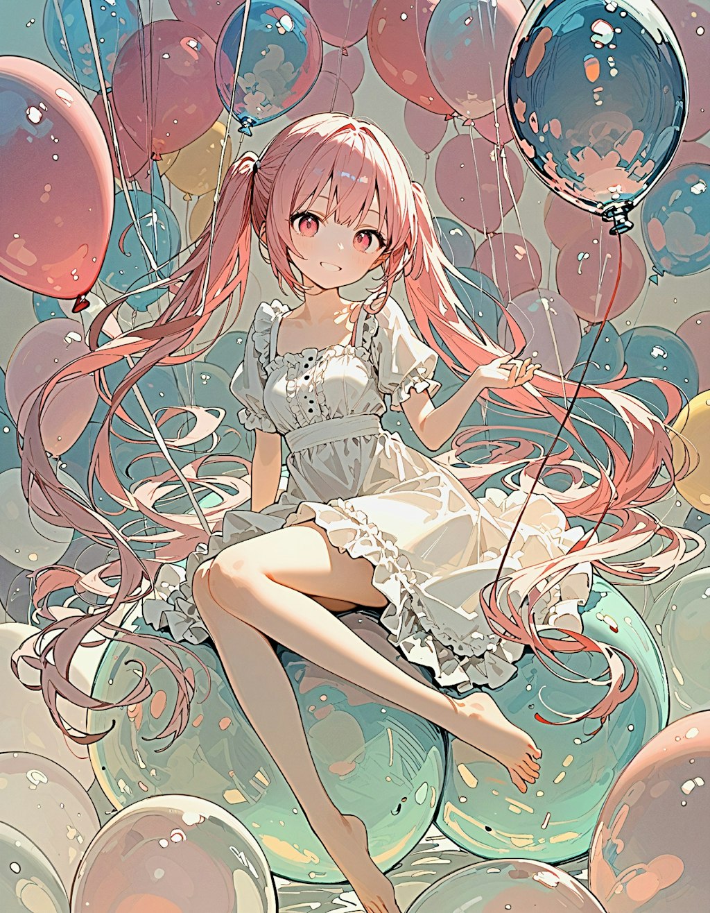 balloon_world, pink_twintail