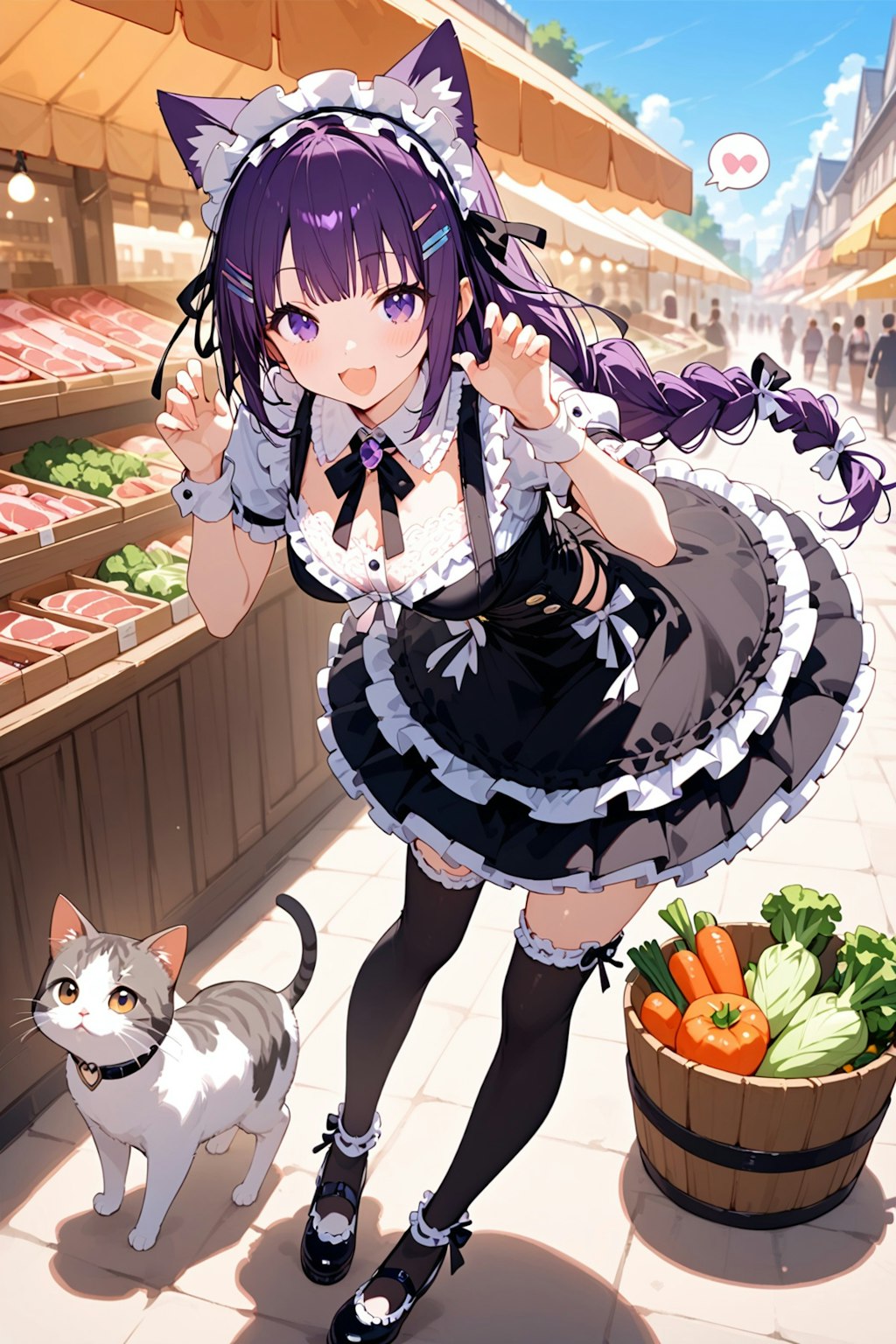 うわぁ～❤️どのお肉もやっぱり市場だと新鮮で美味しそうです❤️ニャ～❤️