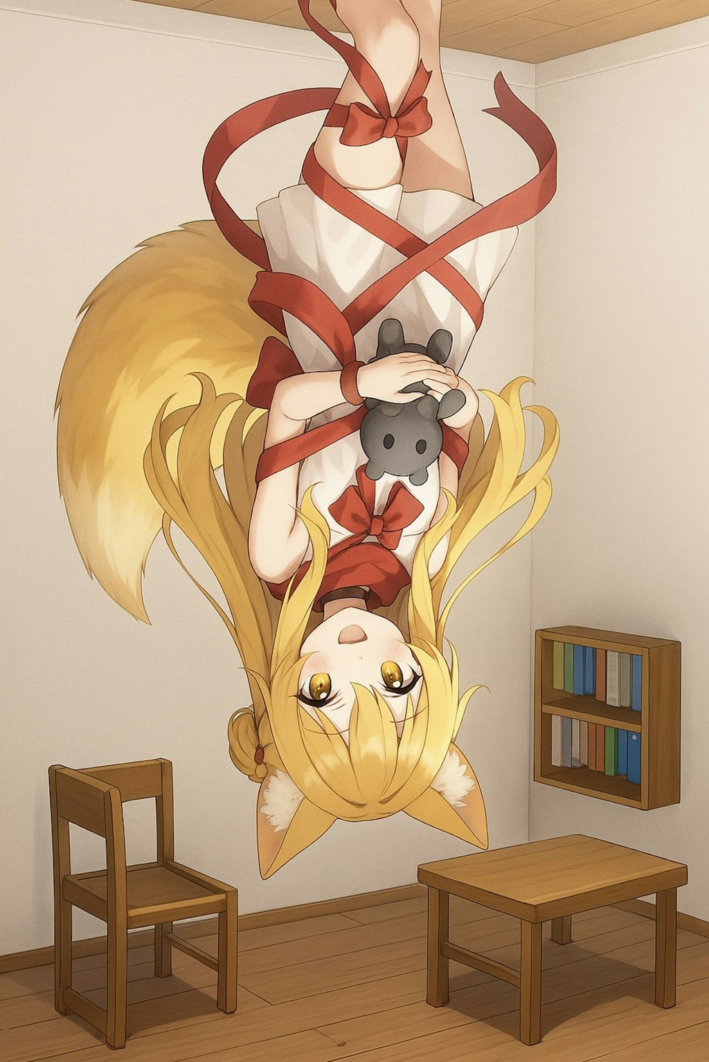 逆さ吊り？
