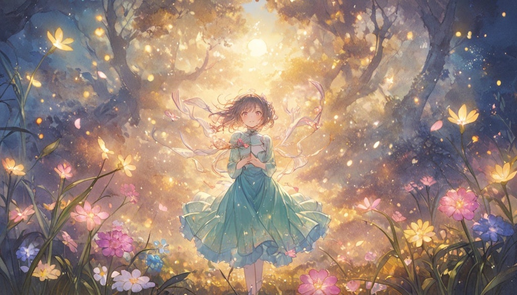 花と少女13 | ちちぷいAIイラスト