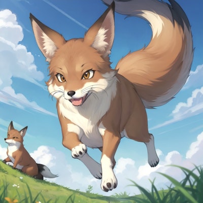素早い茶色の狐