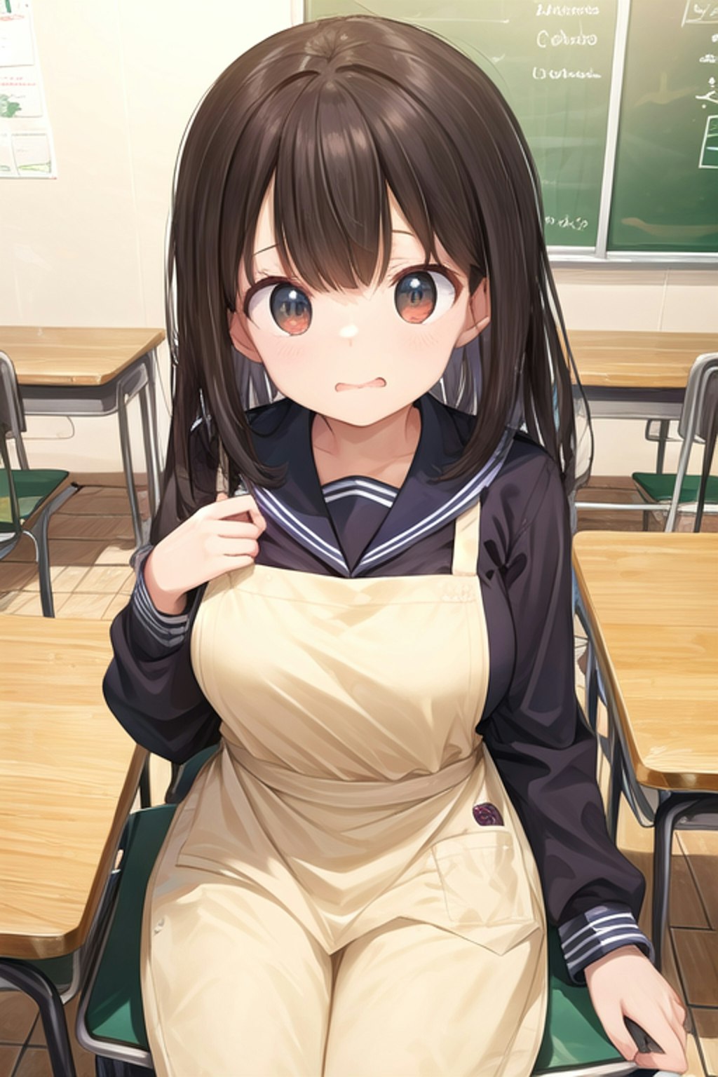 制服エプロン姿の女の子