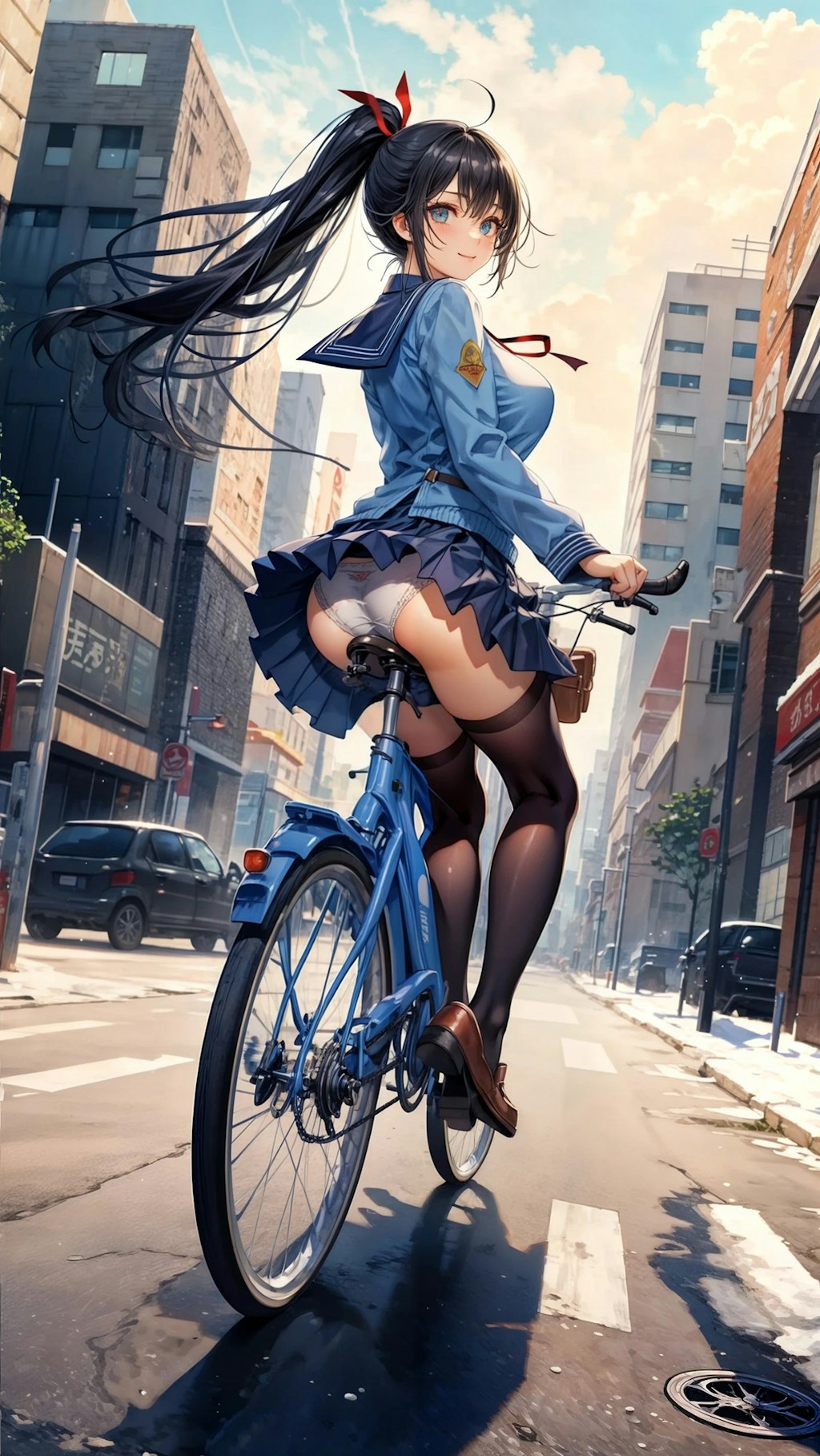 自転車パンチラ