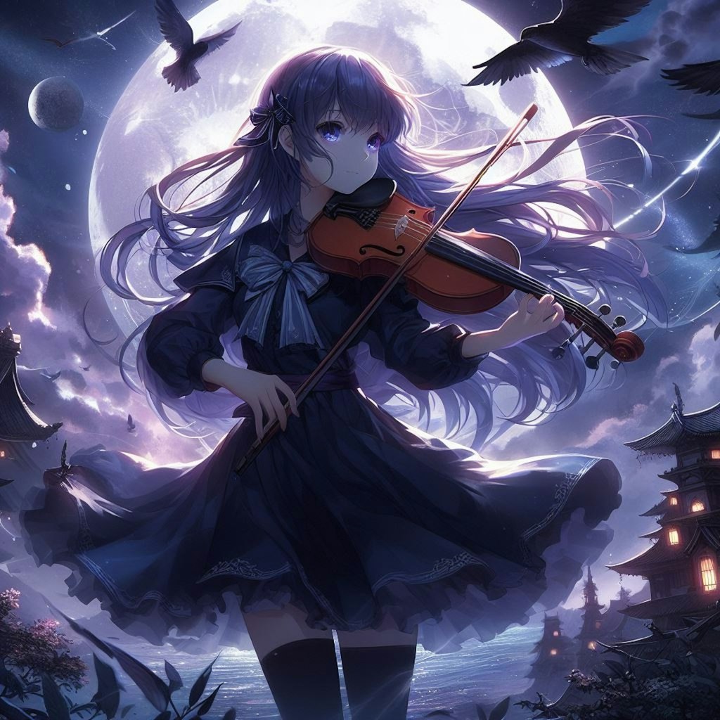 月夜のヴァイオリン少女
